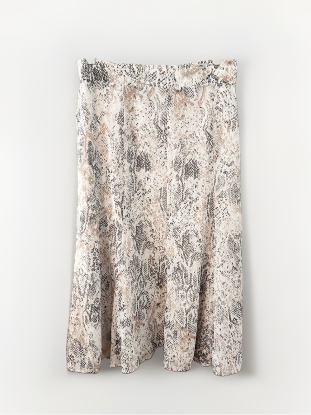 Chico's Metallic Snakeskin Print Lined Midi Skirt Size 1.5 or 10